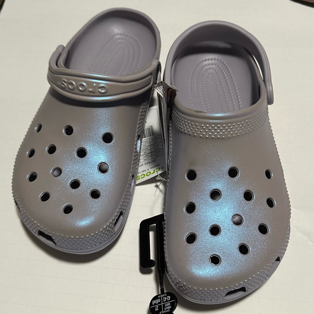 CROCS Purple Mules & Clogs with Signature Perforated Design